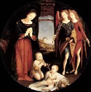 Piero di Cosimo The Adoration of the Christ Child oil on canvas